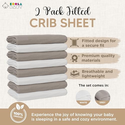 KoolerThings Organic Cotton Crib Sheets 2 Pack
