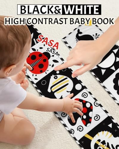 High Contrast Baby Book with Teether and Mirror 1