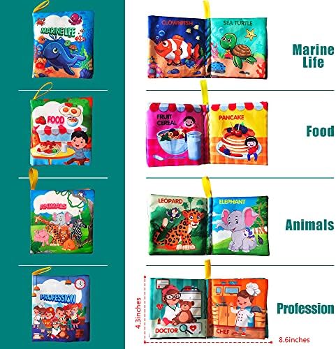AMINFUN Soft Cloth Baby Book Toy Pack of 4 1