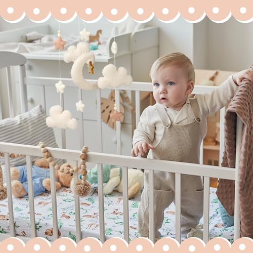 CroBlissful Crib Mobile - Stars Moon Cloud Boho Neutral