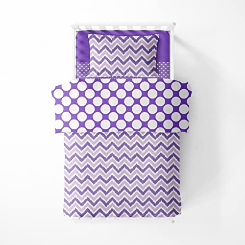 Bacati Mix N Match Pin Dots Crib Bed Skirt Lilac
