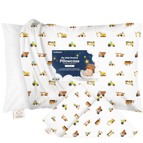 KeaBabies Toddler Pillowcase 13x18 - Organic Cotton Soft Durable Cute Envelope Closure