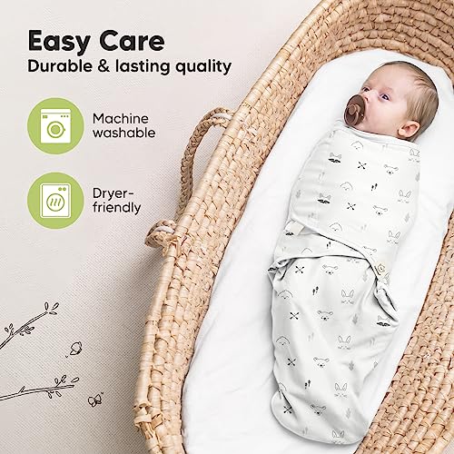 KeaBabies 3-Pack Organic Sleep Sacks for Newborns 0-3 Months