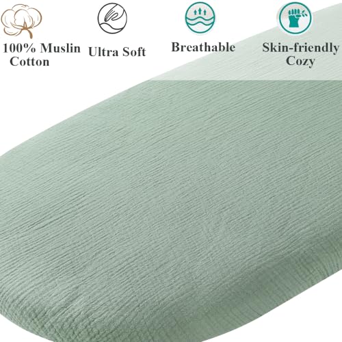 Fadacudan Muslin Bassinet Sheets 2 Pack Cotton Fitted Roman