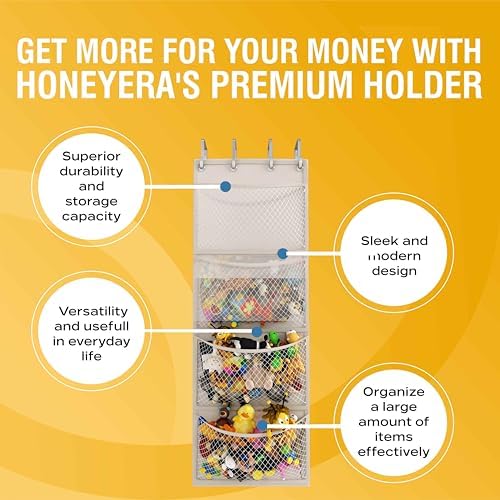 Honeyera Stuffed Animal Storage - Over Door Organizer for Toys