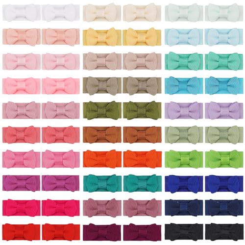 CLLOT 60Pcs 12 Inch Tiny Baby Bows Clips
