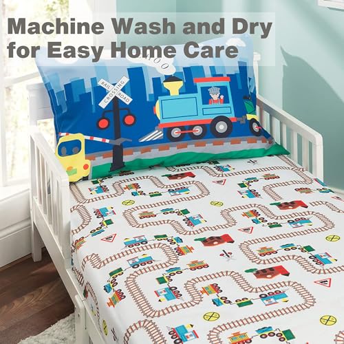 EVERYDAY KIDS Choo Choo Train Toddler Sheet Set - 2 Piece
