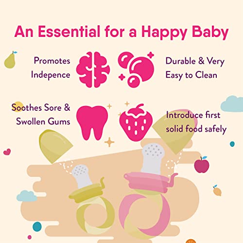 NatureBond Baby Food Feeder 2 Pack - Teething Weaning Aid