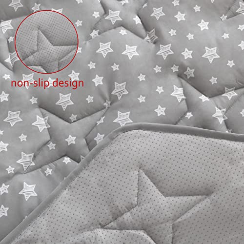 Hexagon Playpen Mat with Non-Slip Padding and Star Print
