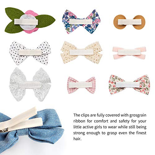 Baby Girl Hair Clips Bows Barrettes 10 Pack Set