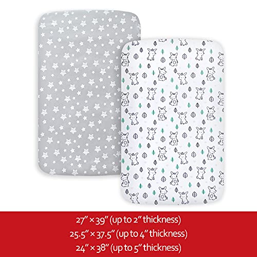 Moonsea Pack and Play Sheets with Stars Bunny Pattern