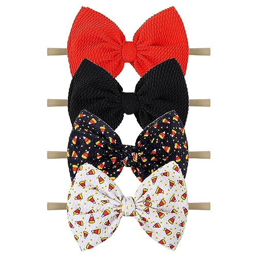 YanJie 4 Pack Halloween Baby Girl Bows Headbands