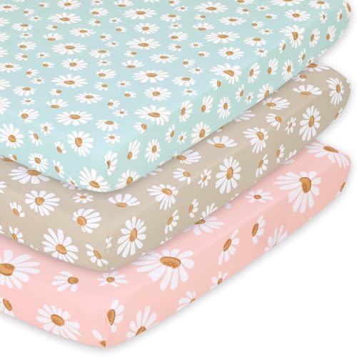 The Peanutshell 3-Pack Daisy Dreams Playard Sheets