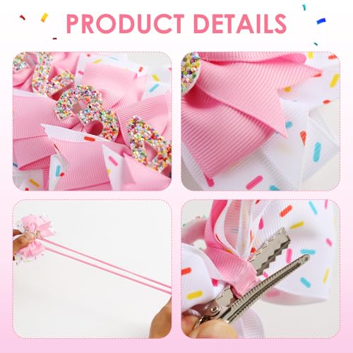 Fancheer Birthday Hair Bow for Baby Girls 1-6 Years