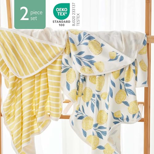 Momcozy Hooded Baby Towel Set 2 Pack Large 35x35 Inch