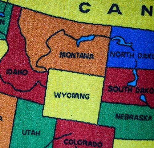 Mybecca Kids Rug USA Map 5x7 Non Slip Gel Backing 1