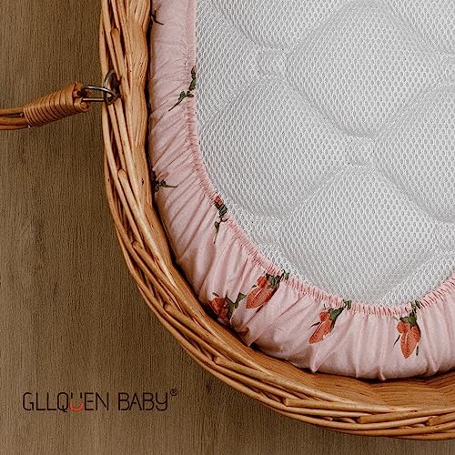 GLLQUEN Baby Bassinet Sheets 4 Pack Floral Pattern