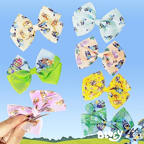 LUV HER Bluey Hair Bows 7pcs Set for Girls
