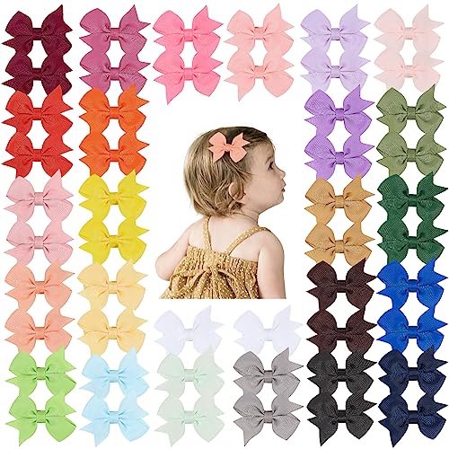 50PCS 2-Inch Baby Hair Clips with Grosgrain Bows