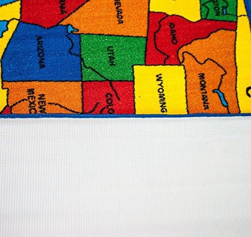 Mybecca Kids Rug USA Map 5x7 Non Slip Gel Backing 1