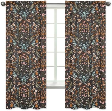 Sweet Jojo Designs Bohemian Flower Curtain Panels Set of 2