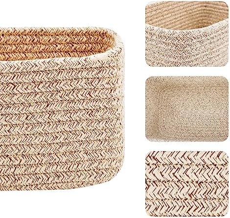 MiniArk 3-Pack Woven Storage Baskets 115x75x47 Mixed Brown