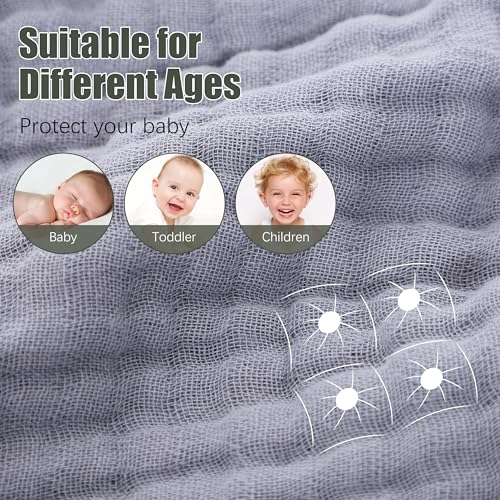 2 Pack Hooded Baby Towels - 100 Muslin Cotton Green and Grey