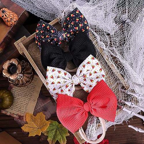YanJie 4 Pack Halloween Baby Girl Bows Headbands